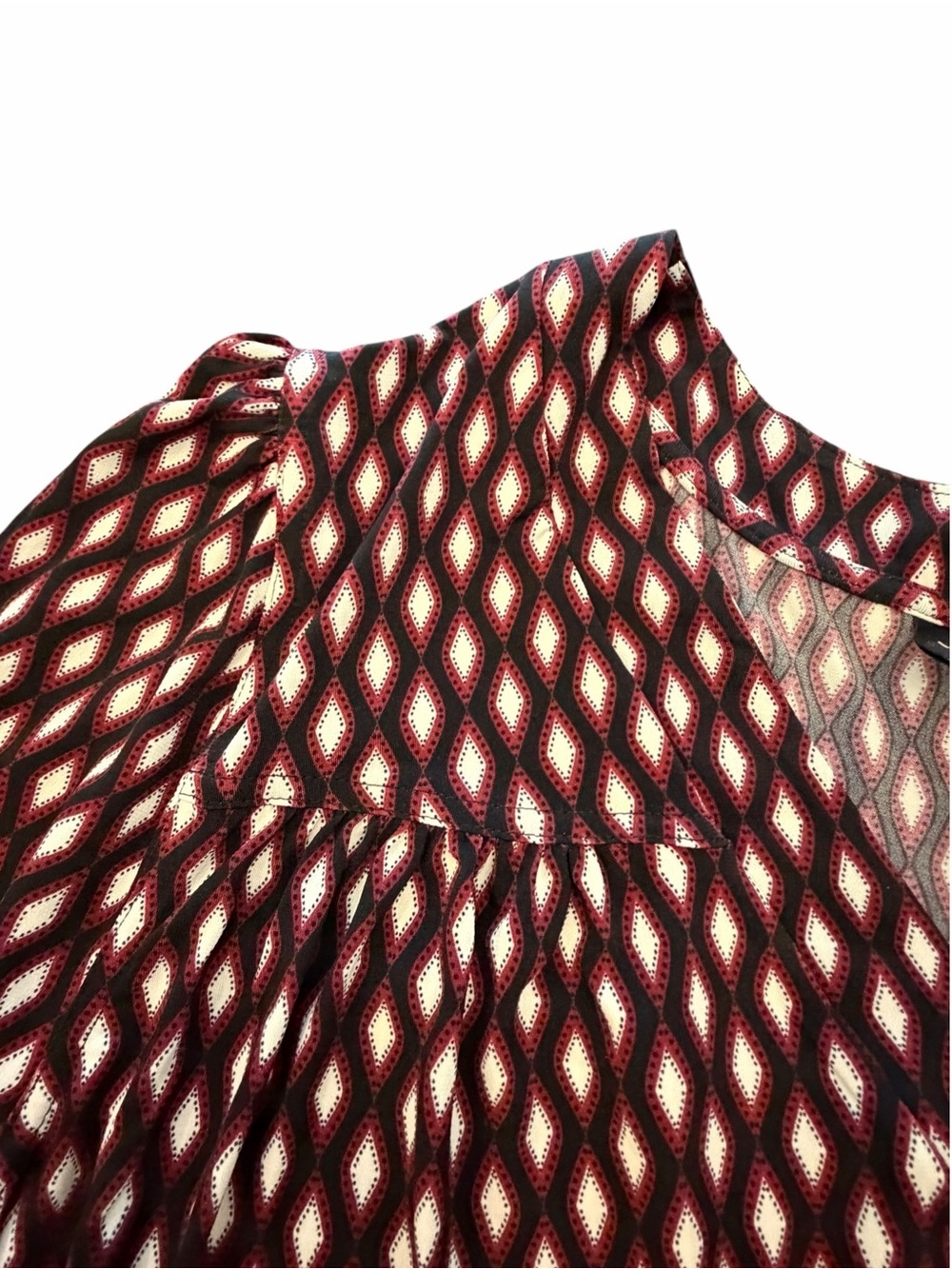 Lane Bryant Geometric Print V-Neck Blouse Career Long Sleeve 22/24 New $50 - Picture 4 of 13